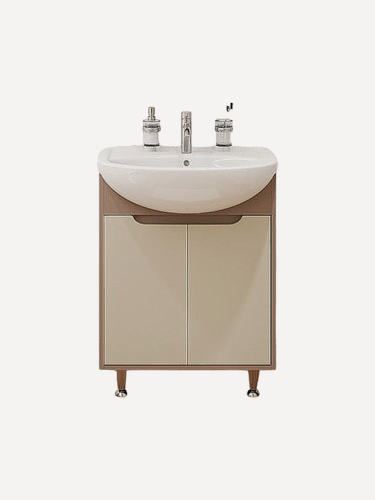 Изображение товара Тумба для ванной под раковину Runo ЭкоНова 60, какао-бежевый, под раковину Уют 60