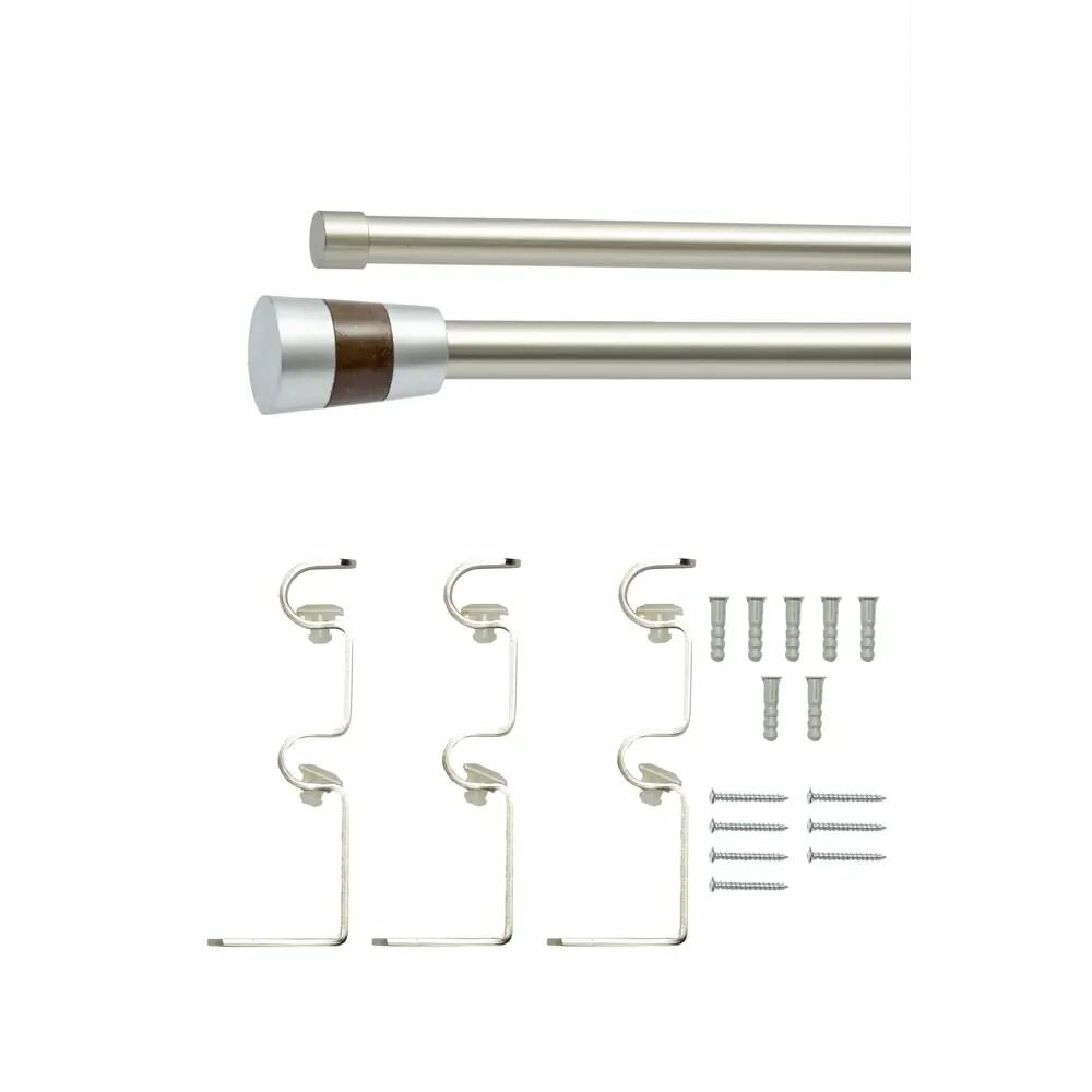 Карниз для штор раздвижной двухрядный HB-CR008 160-300 см сталь цвет черный/сталь