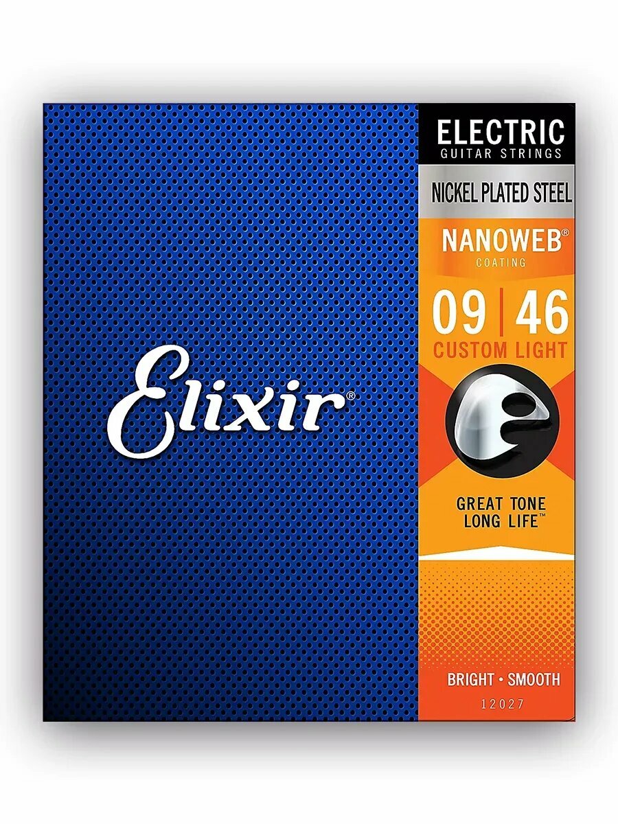 Струны для электрогитары Elixir 12027 Nanoweb Custom Light 09-46