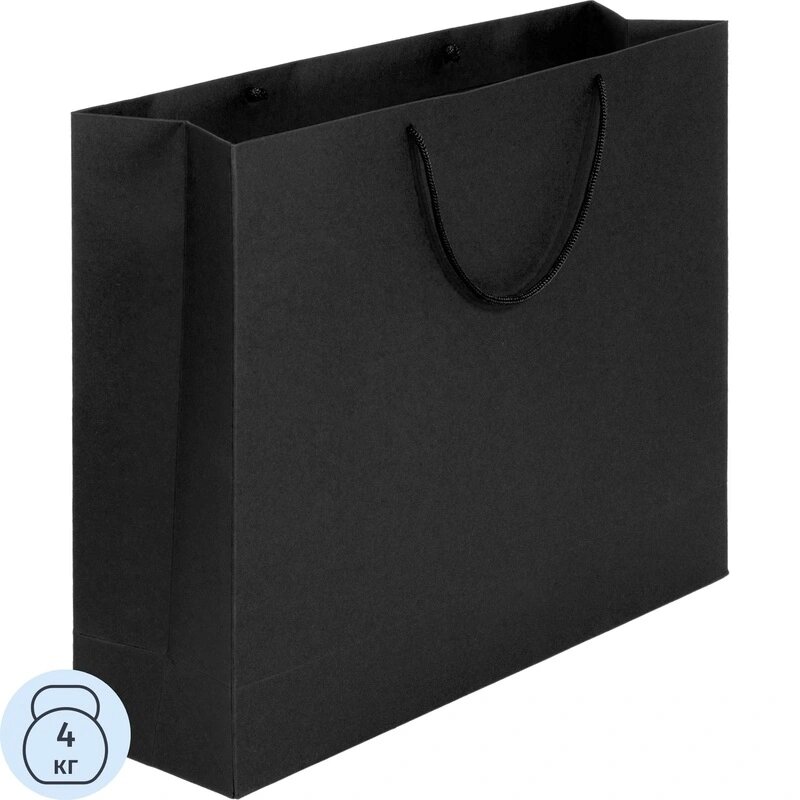 Пакет подарочный бумажный Ample L, черный, 43х35х12см, 7530.30