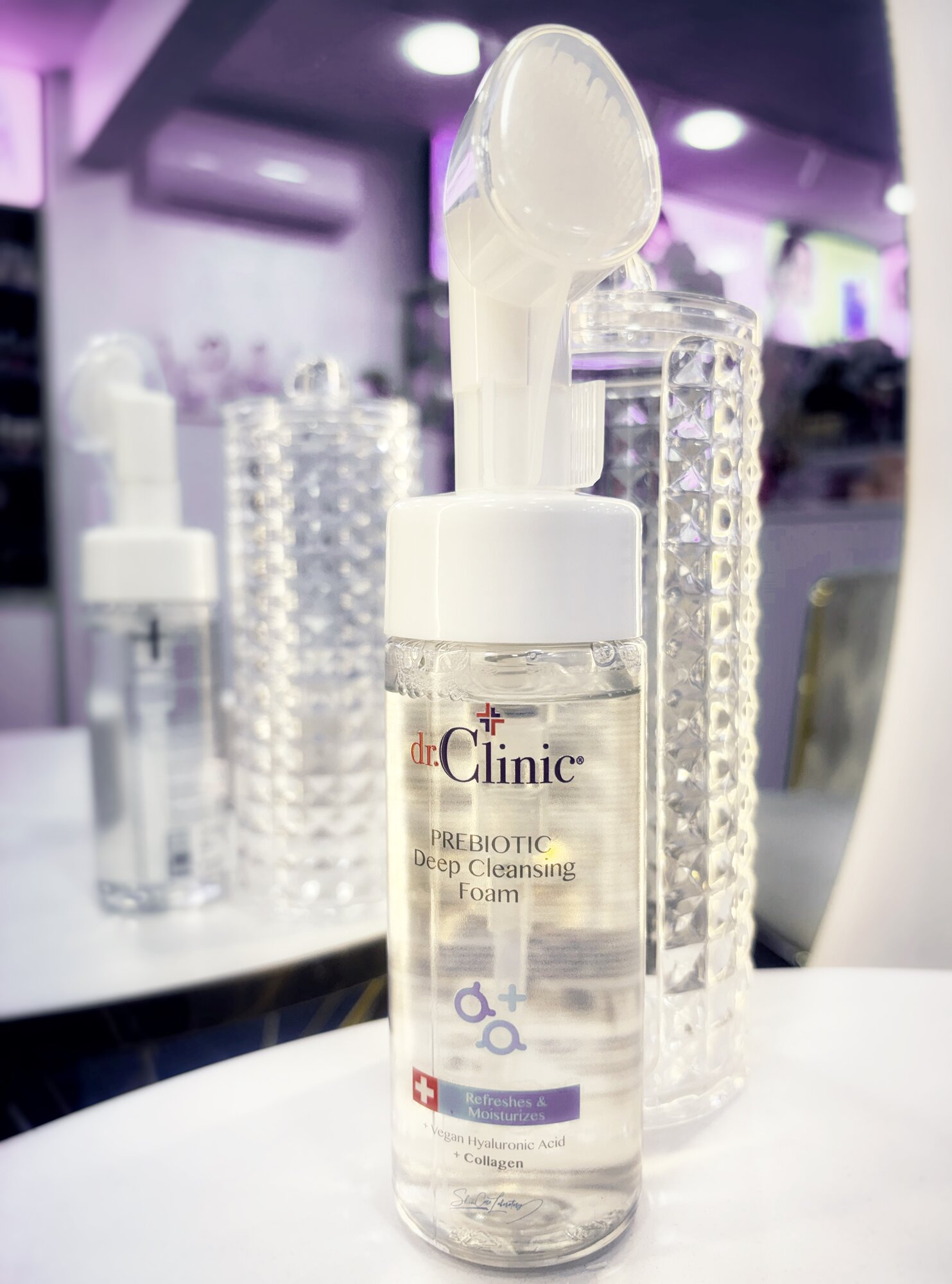 Пенка Dr.Clinic, пребиотическая, для глубокого очищения лица, со щеткой, 160мл