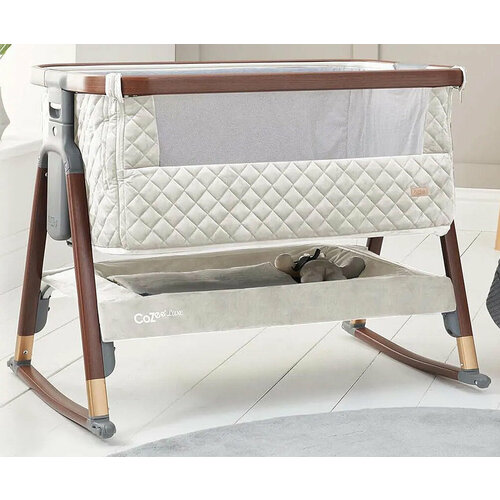 фото Колыбель tutti bambini cozee luxe walnut/cream с колесами + качалка