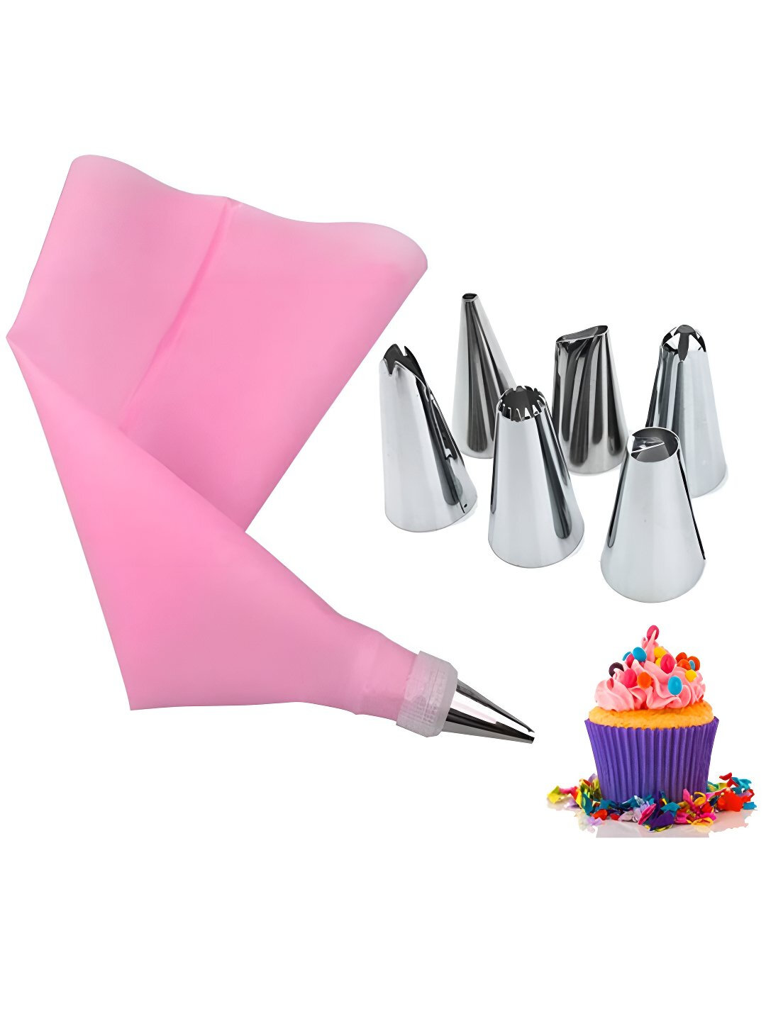 Кондитерский набор для декорирования торта: насадки, мешки, адаптер, кондитерский мешок