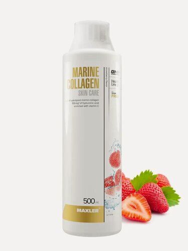 Изображение товара Коллаген морской с гиалуроновой кислотой Marine Collagen SkinCare/Hyaluronic Acid (500 мл) (клубника)