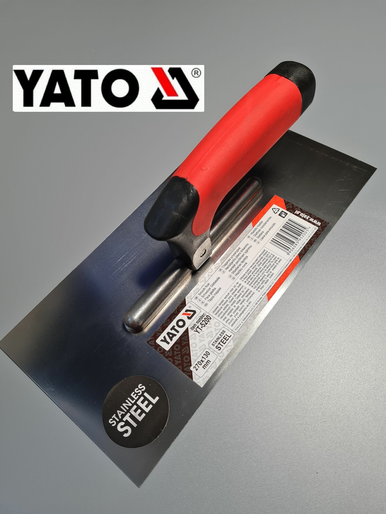 Гладилка нержавеющая Yato гладкая 270х130 мм арт. YT-5200