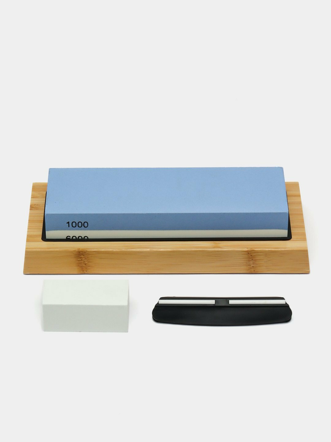 Камень для заточки ножей. 180×60×30 мм, 0.650 грамм. #1000/6000. Состоит из 4 частей.