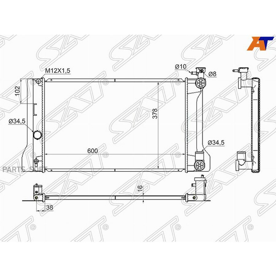 Радиатор Toyota Allion (T260) 07-16 / Premio 07-16 от официального дистрибьютора, SAT, артикул TY00011401