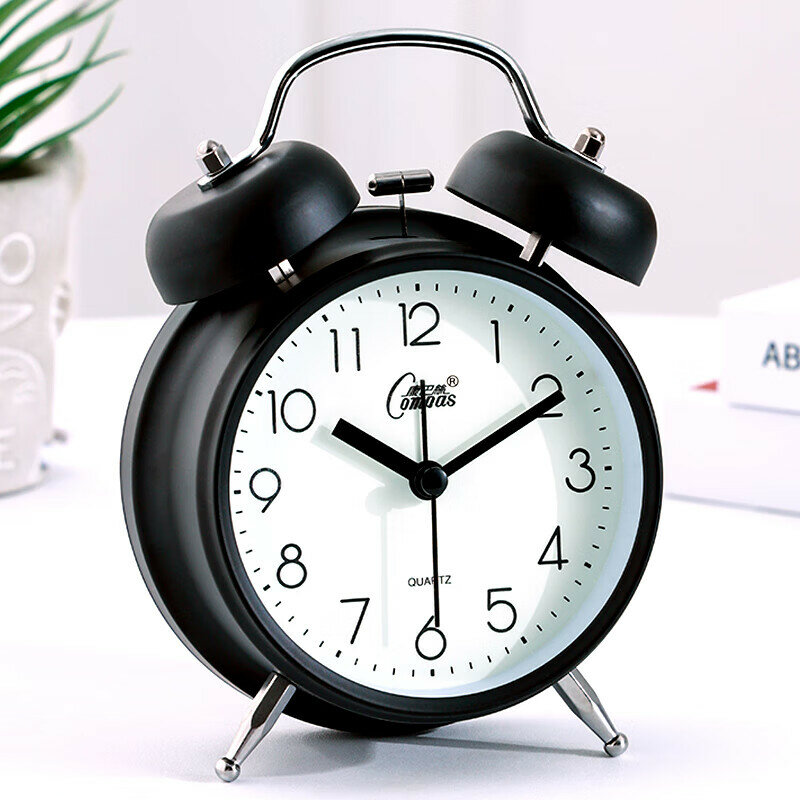 Kangbas Alarm Clock for Children And Students Retro Mechanical Bell Alarm Clock with Loud Volume Bedside Clock 2314 Black