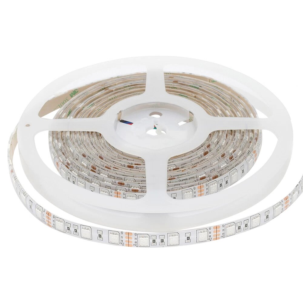 Лента светодиодная SMD 5050 RGB свет 12 В 144 Вт/м 5 м IP65 Apeyron (000012)