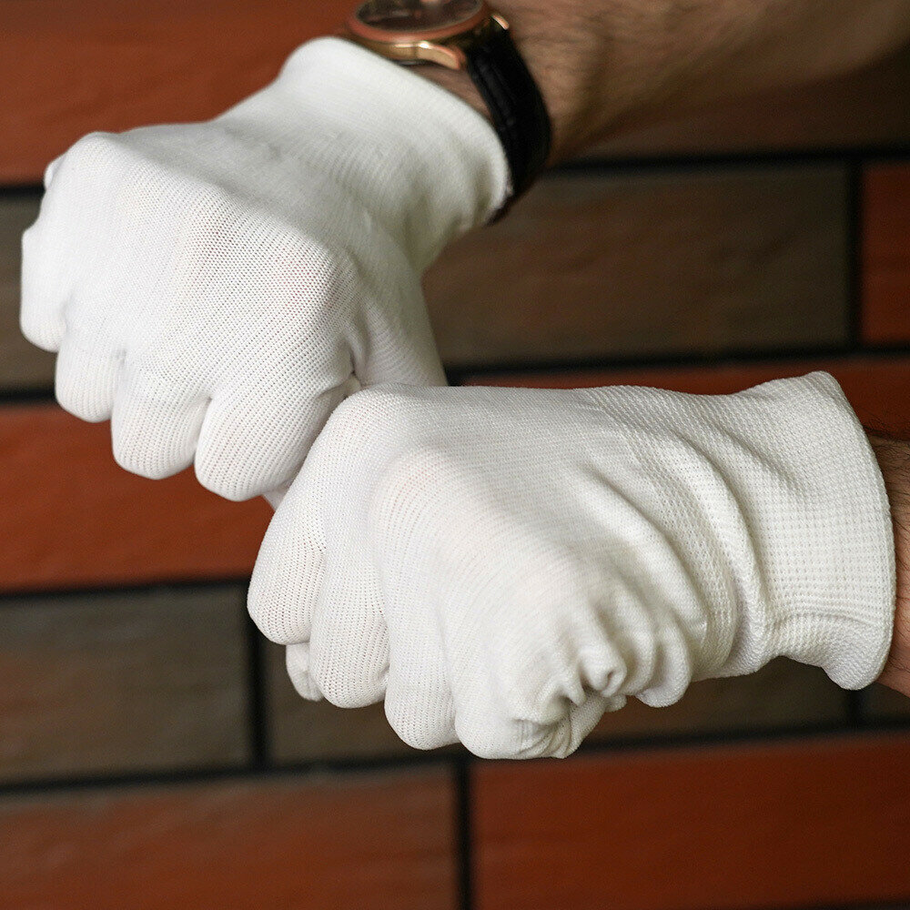 Перчатки нейлоновые белые 9-11 (L-XXL) — фото 1