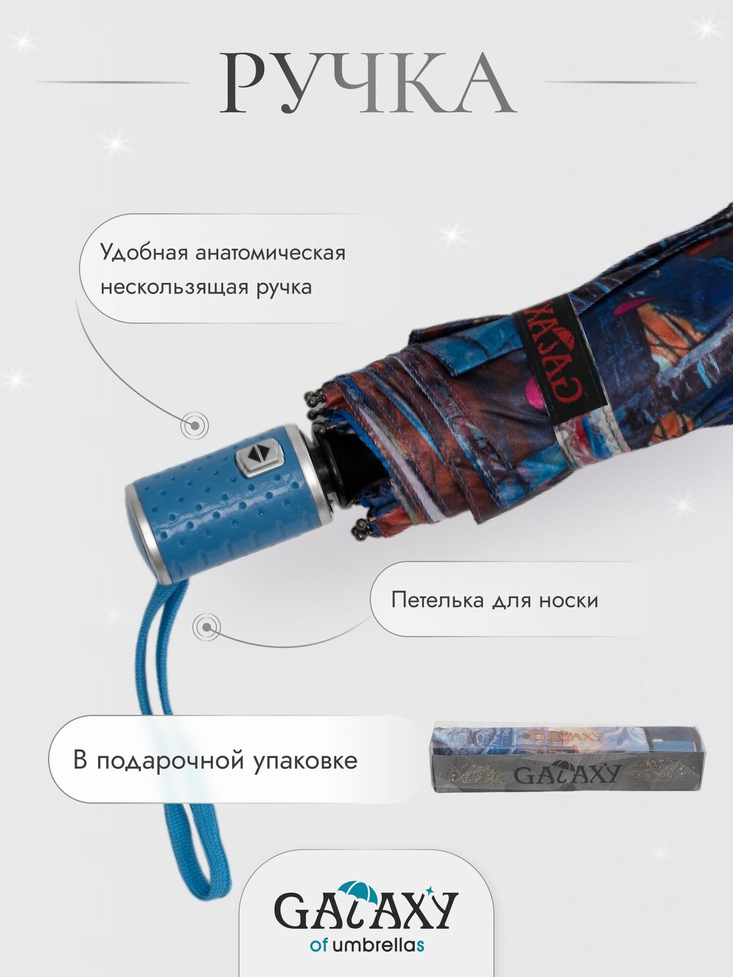 Зонт GALAXY OF UMBRELLAS, синий — фото 1