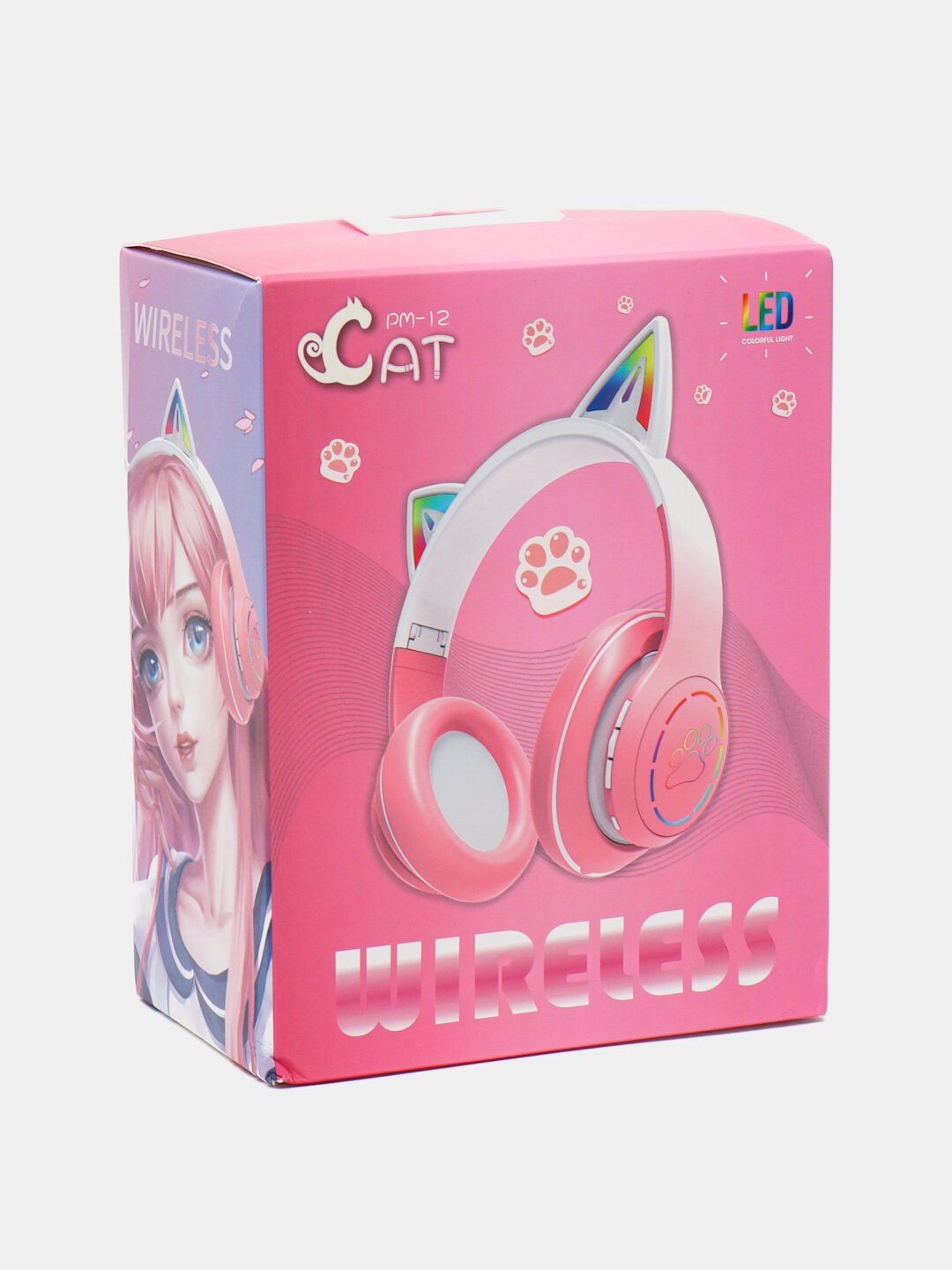 Беспроводные Bluetooth наушники Cat Ear PM-12 A0059, с кошачьими светящимися ушками — фото 1