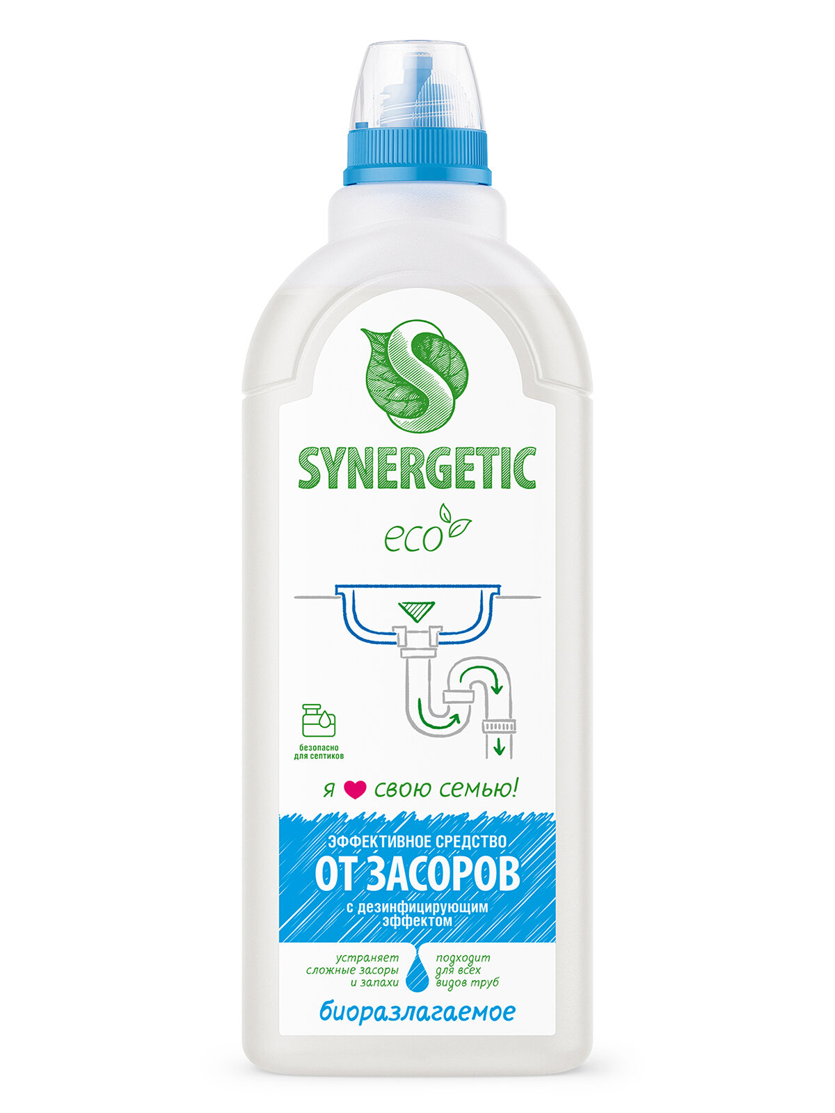 Средство для устранения засоров SYNERGETIC, 1 л — фото 1