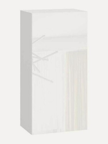 Изображение товара Кухонный модуль навесной, шкаф Тандем с полками, с доводчиками, 45х29.6х91.2 см, Белый / Белый глянец (Бруно)