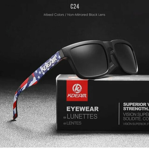 Солнцезащитные очки KDEAM, бежевый, синий