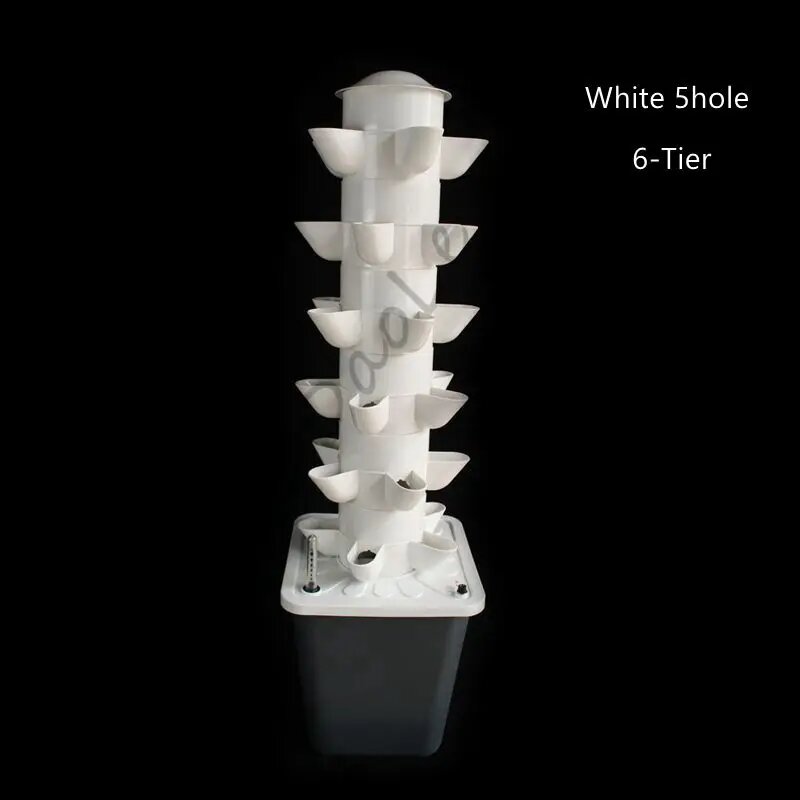 Вертикальная гидропонная башня для выращивания 5 Hole Kit Белый