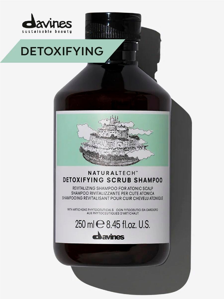Davines NT Detoxifying Профессиональный детоксицирующий шампунь-скраб для волос, Италия