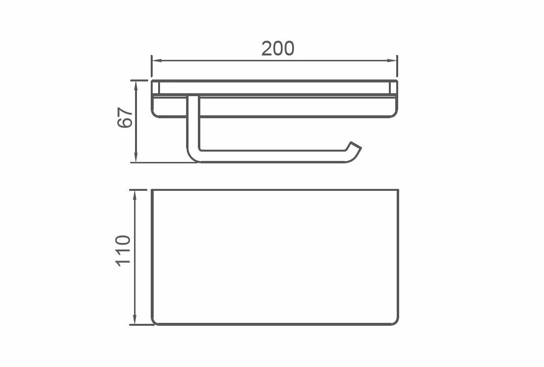 Держатель туалетной бумаги Gappo G30803-9, оружейная сталь, с полочкой — фото 1