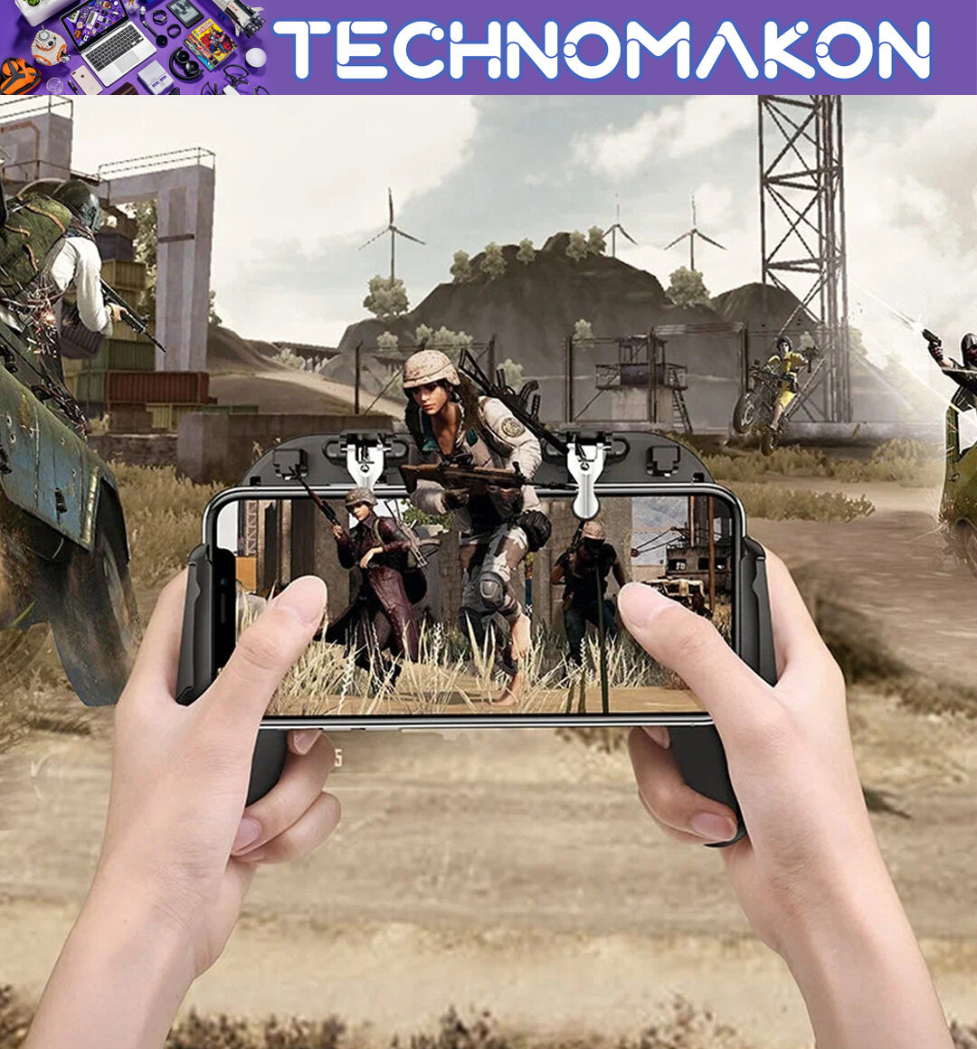 Геймпад с триггерами и охлаждением для смартфона Borofone BG3 PUBG — фото 1