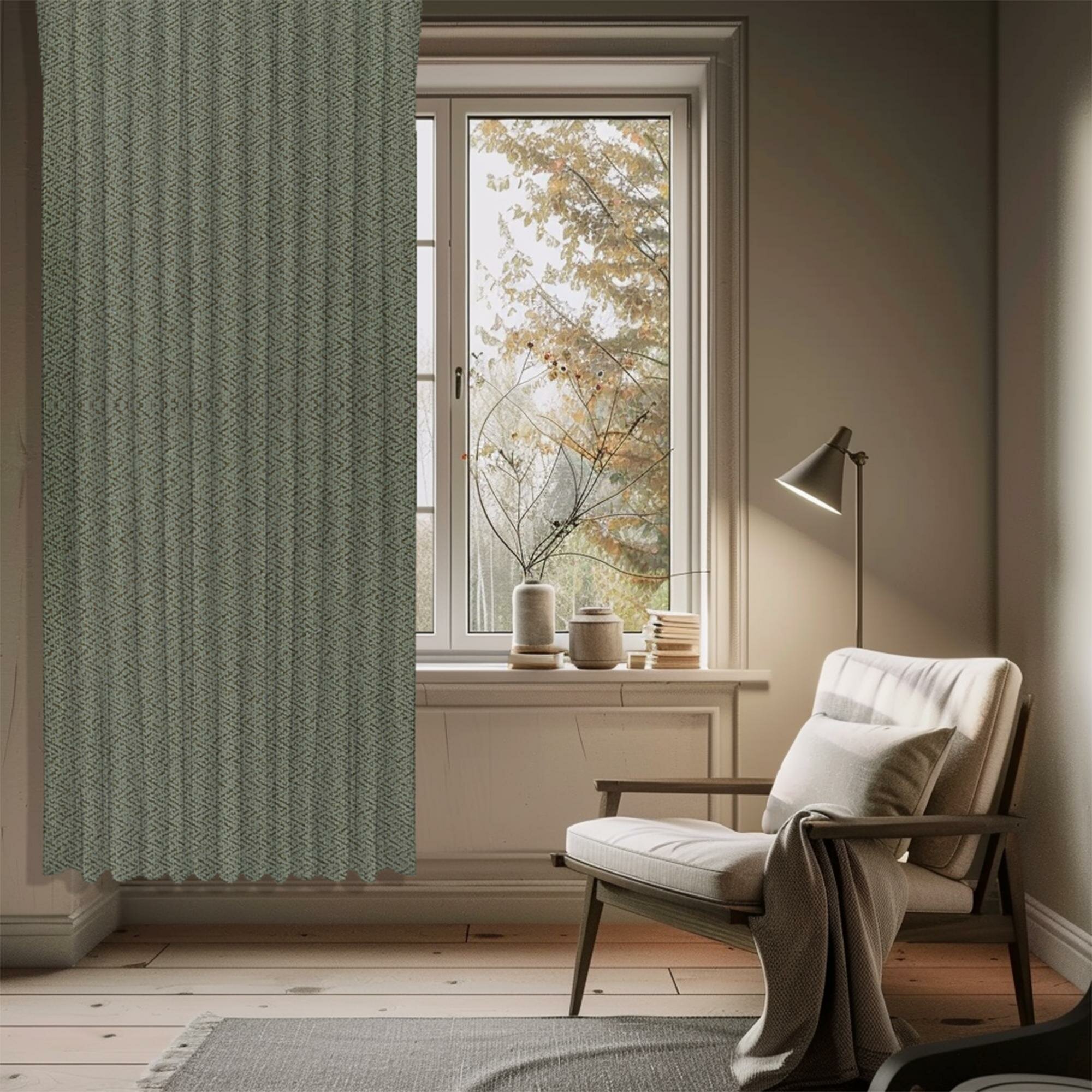 Штора на ленте со скрытыми петлями блэкаут 200x280 см цвет оливковый