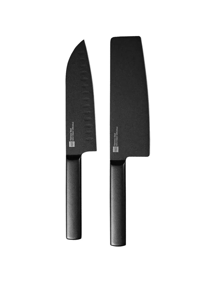 Фотографии Набор кухонных ножей Black Heat Knife Set HU0015, 2 ножа в комплекте, черный