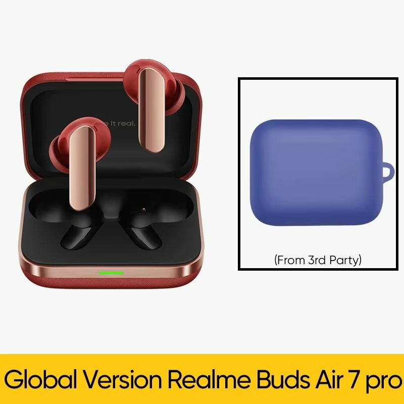 Новый realme buds air 7 Pro global version, Red + Blue Case.