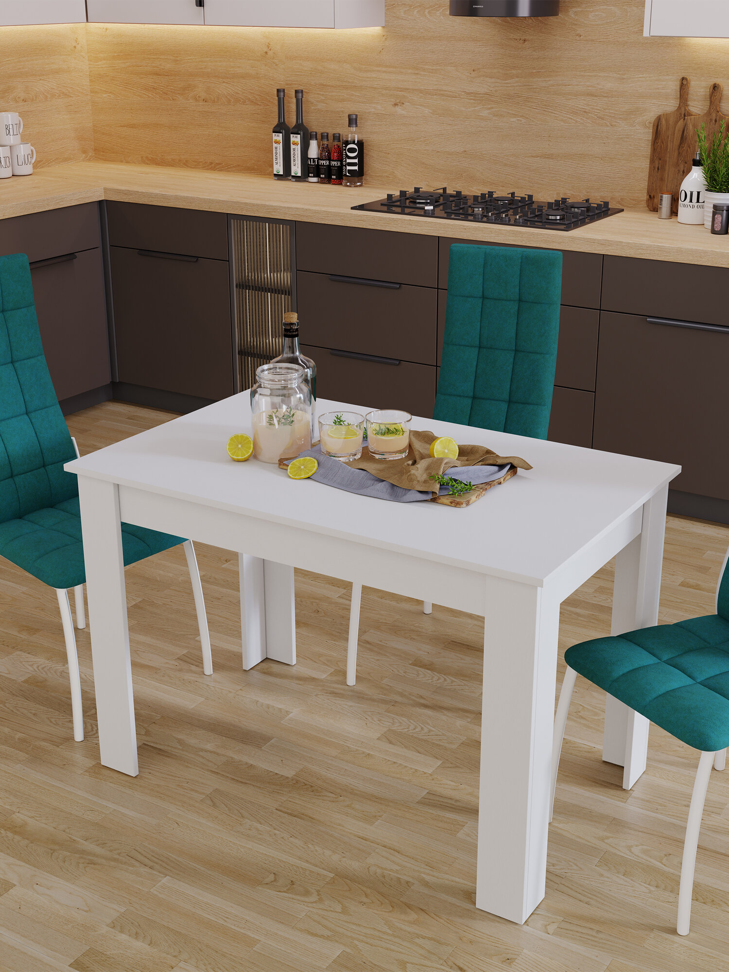 Обеденный стол FRENT Вегас тип 2  ЛДСП 110 см x 67см x 73см белый