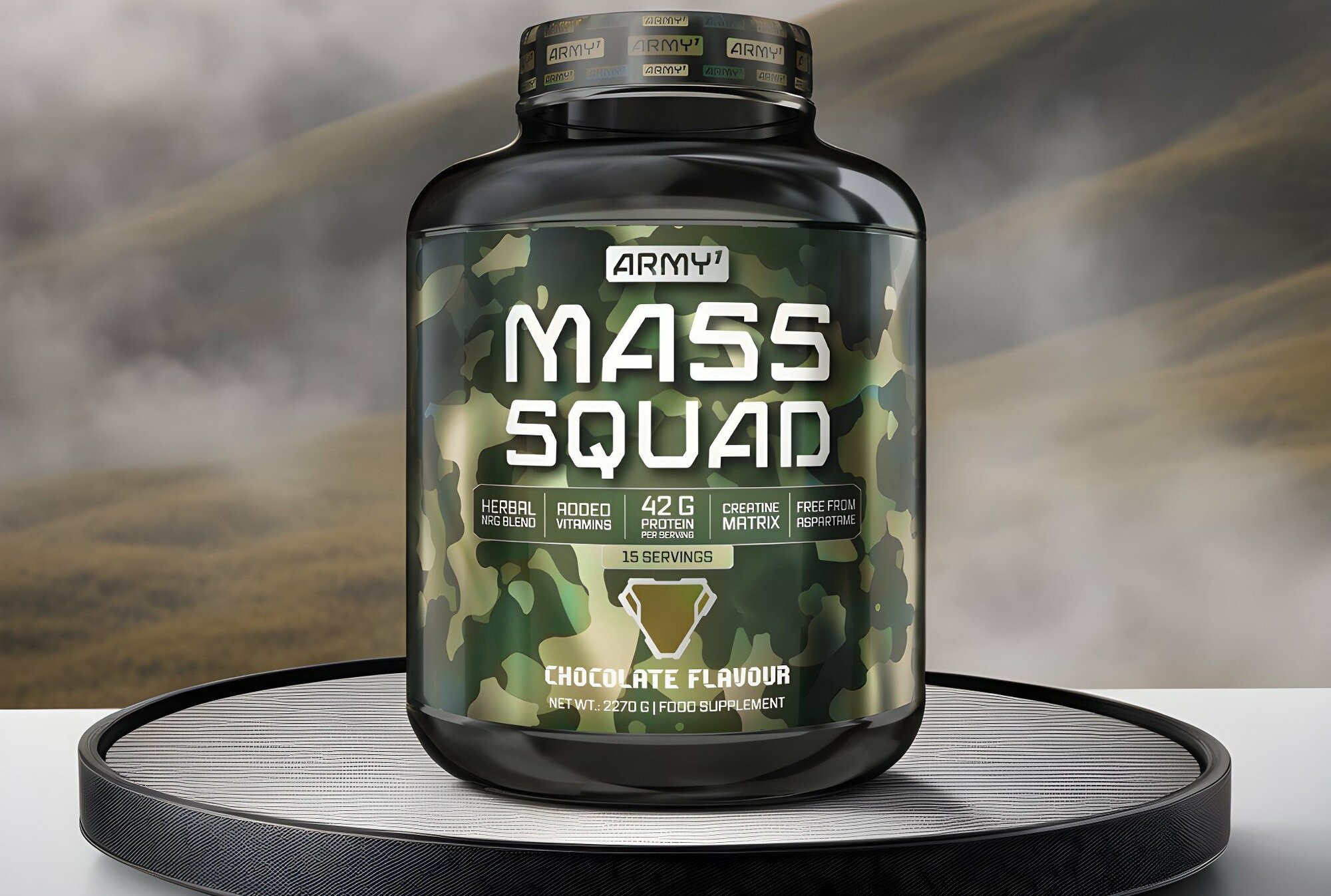 Гейнер для набора веса MASS SQUAD от ARMY, 15 порций, 2.2 кг, вкус шоколад