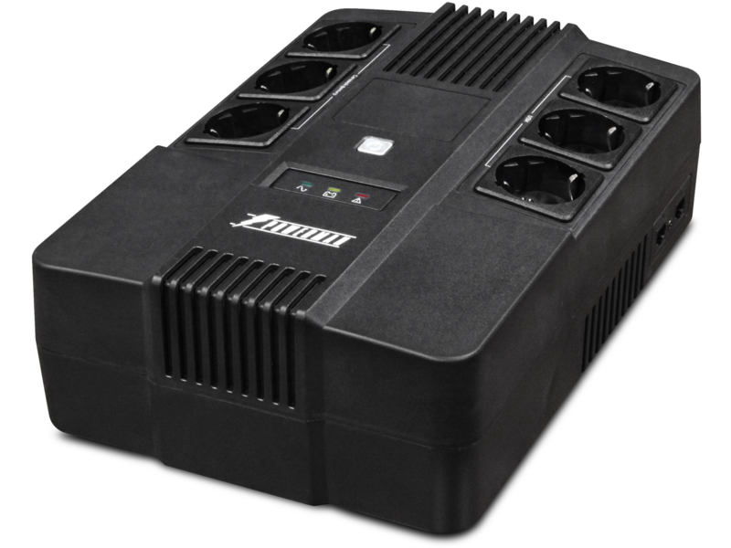 Ибп POWERMAN Brick 800 линейно-интерактивный 800ва 480вт 3 евророзетки с резервным питанием 3 евророзетки с фильтрацией защита RJ45/RJ11 батарея 12в 9ач 1 шт 293мм х 202мм х 93мм 5.2 кг. ибп POWERMAN Brick 800 линейно-интерактивный 800ва 4