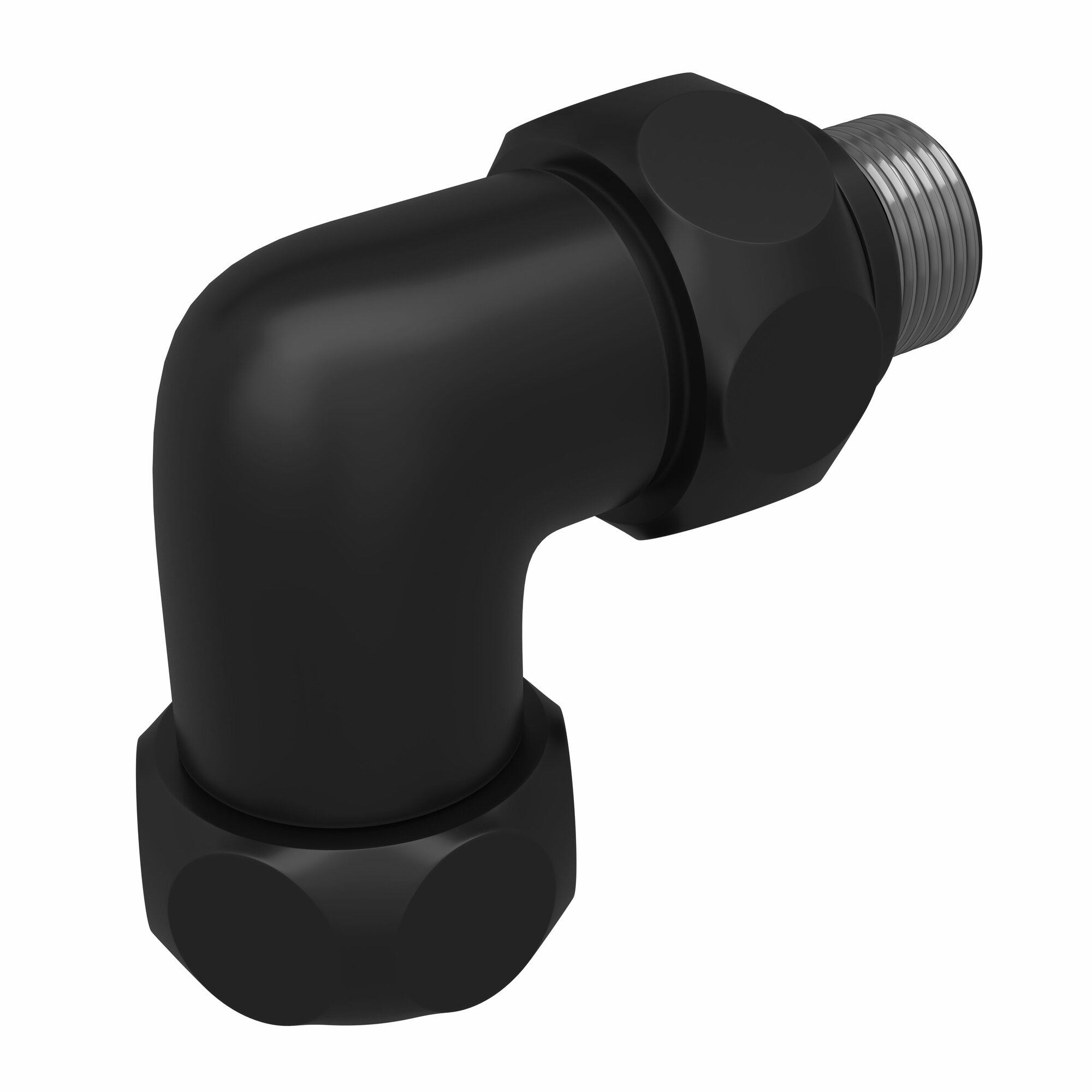 Комплект уголков со сгоном для полотенцесушителя с нижним подключением 3/4 х1 /2 г/ш цвет черный матовый