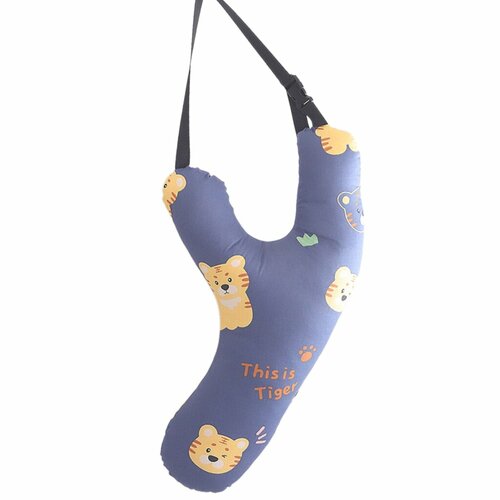 Детская дорожная подушка для шеи, подушка для автомобиля, удобная поддержка шеи, мягкий полиэстер, подушка для ремня безопасности автомобиля с регулируемым ремешком