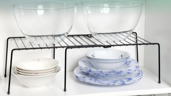 Полочка раздвижная 660/350х240х150 полка кухонная черный цвет