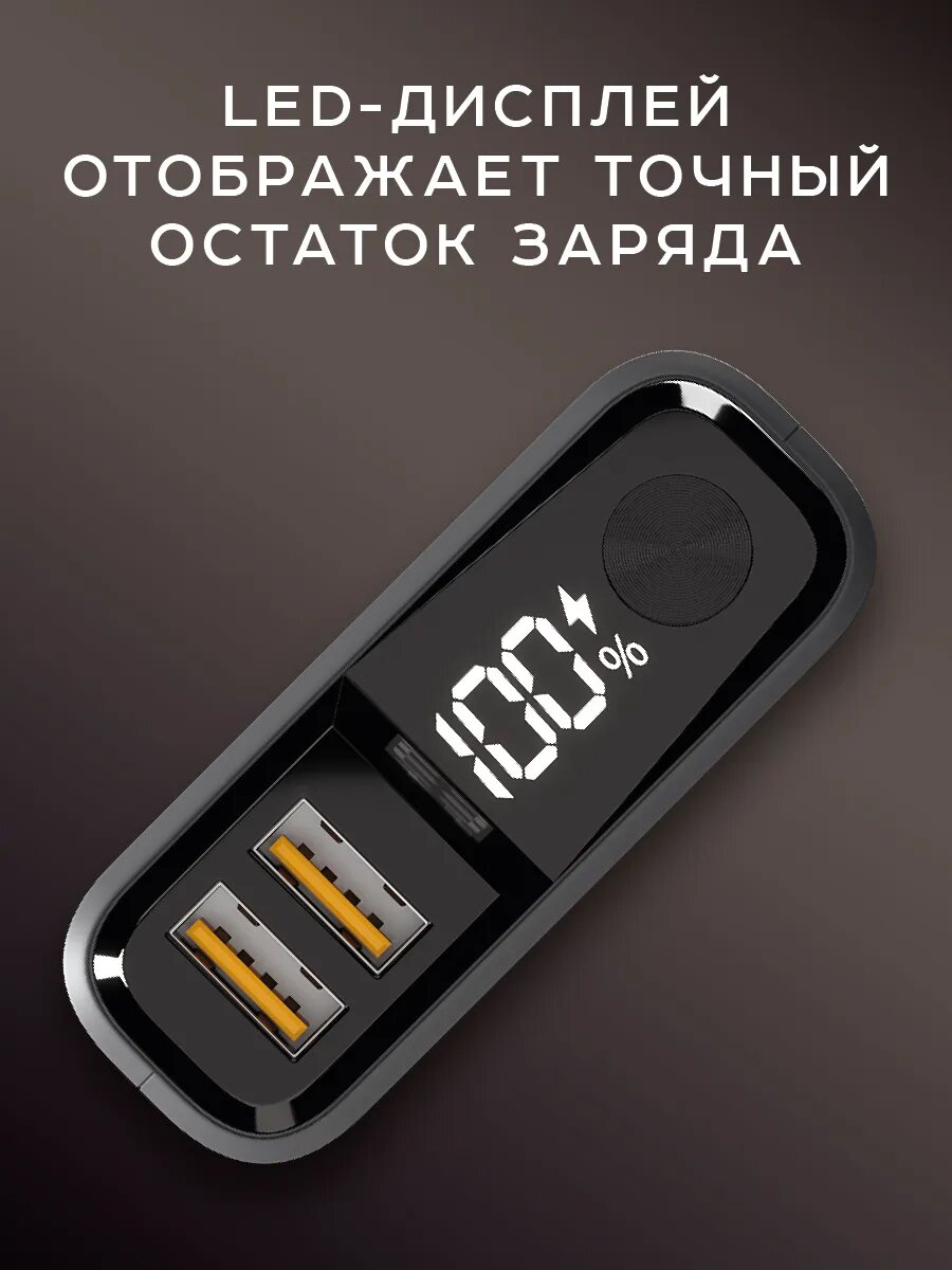 Внешний аккумулятор Olmio "QS-20", 20000 мА/ч, поддержка быстрой зарядки, LED-индикация — фото 1