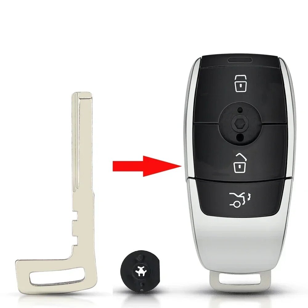 KEYYOU, 1 шт, умный черный/Хромированный Автомобильный ключ, пустая вставка для Mercedes Benz A E S G CLK SLK ML Class W220, необработанный ключ, Type 5