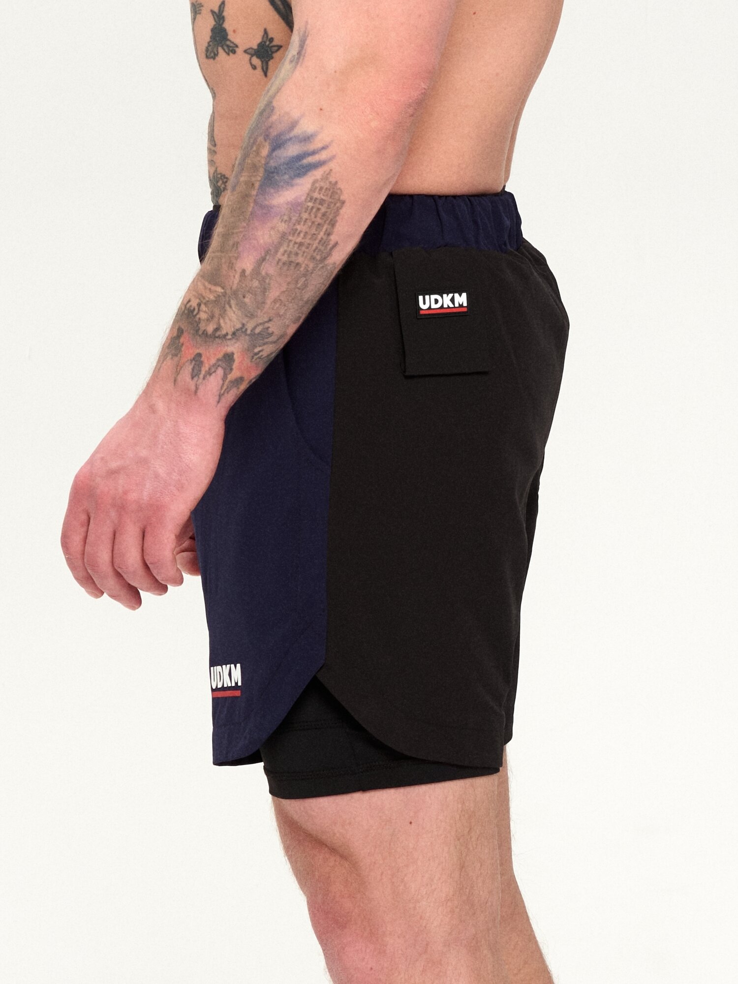 Шорты спортивные UDKM Спортивные шорты с тайтсами размер S синий/черный