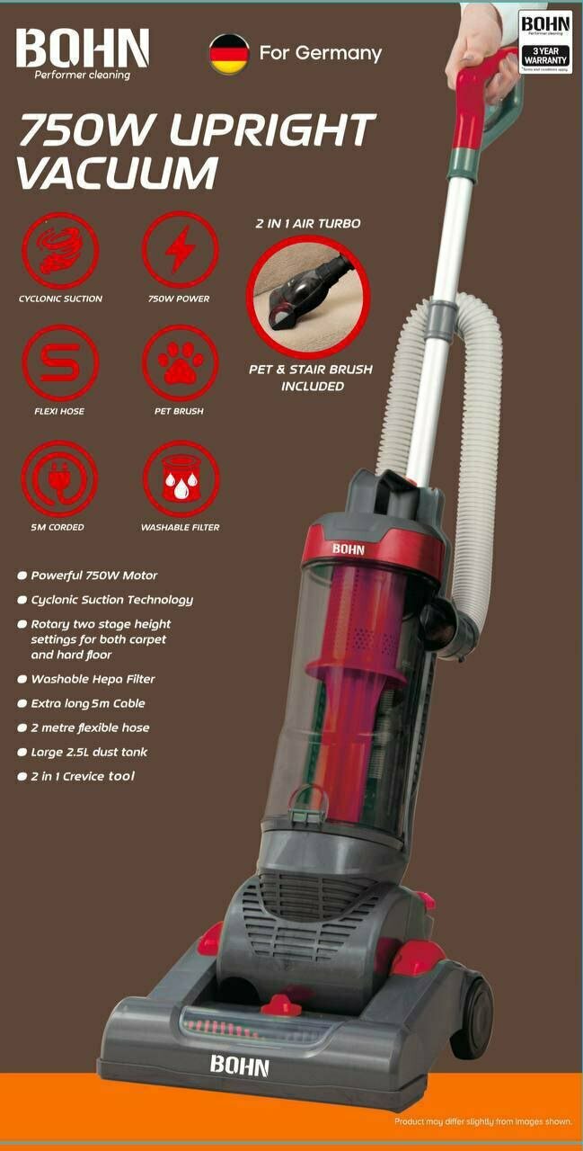 Пылесос BOHN, вертикальный, сухой тип уборки, контейнер, 2.5 л, 750 Вт — фото 1