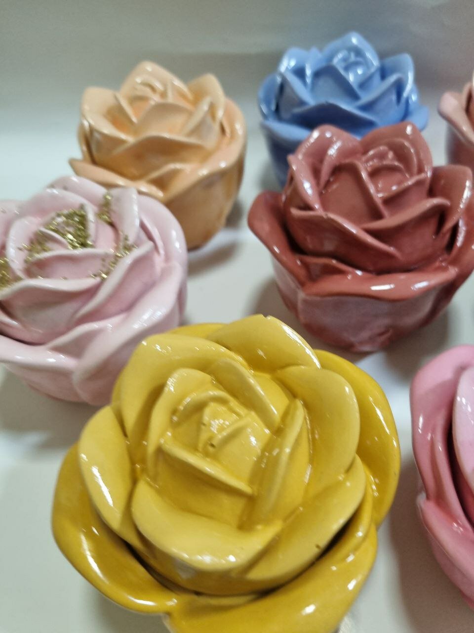 Шкатулка "Роза", гипс, цвет желтый, фигурная, 1 ярус, 1 отделение — фото 1