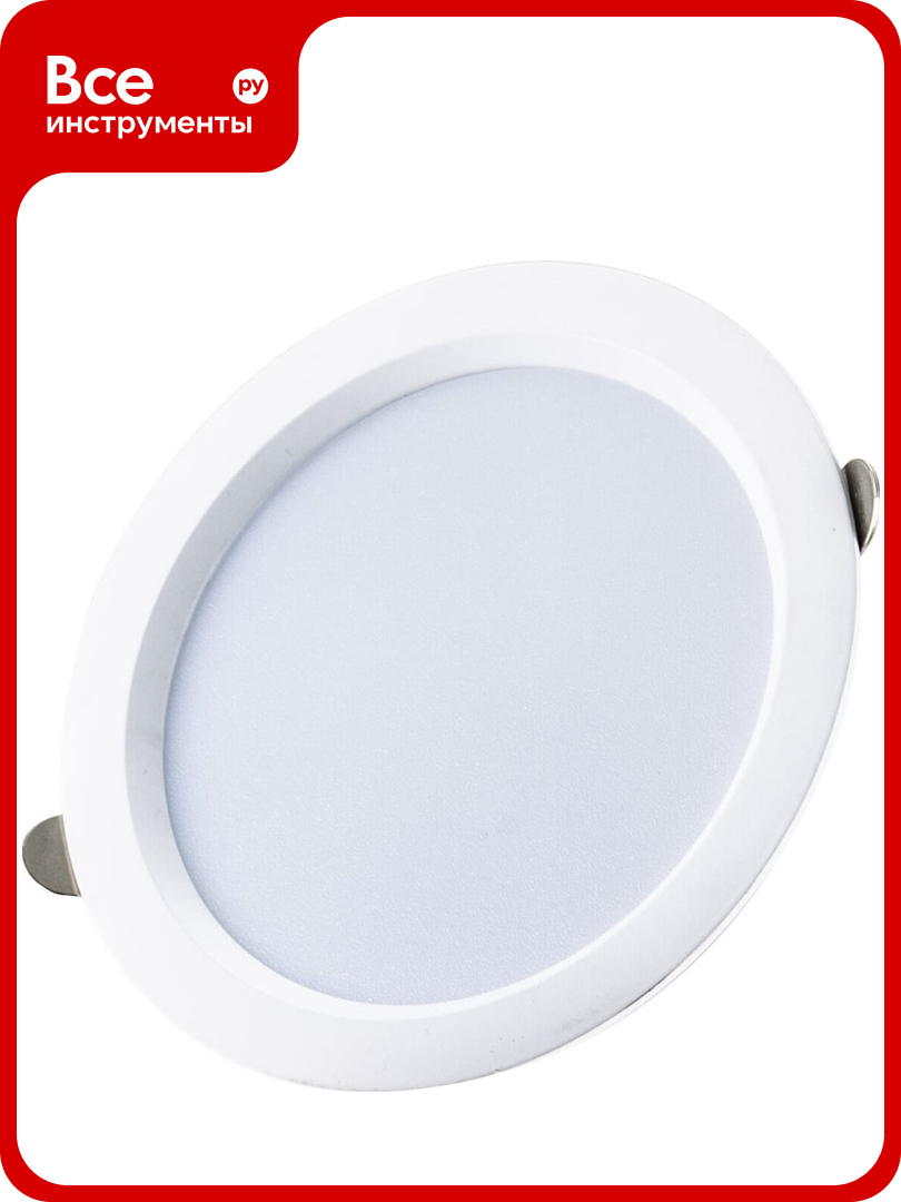 Встраиваемый светодиодный светильник FIBERLI CDEW6-TECO, 15W, 4000K, IP20, 110, Ø140x38 (Ø120), белый 12130707