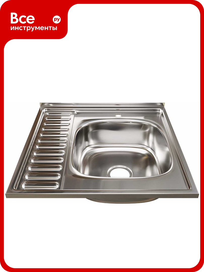 Мойка mixline 60х60х16 см 0.6 правый выпуск 3 1/2 с сифоном 528015