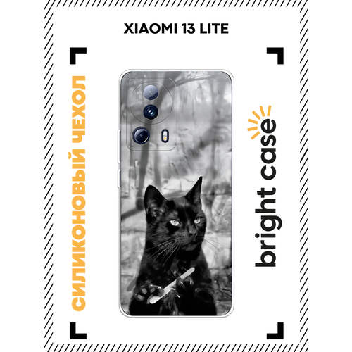 фото Чехол на xiaomi 13 lite / сяоми 13 лайт с принтом котик с пилкой bright case