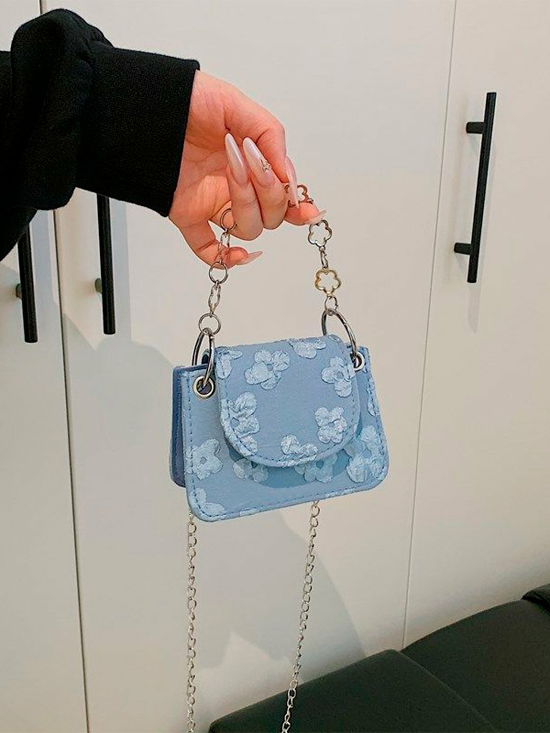 Сумка  Mini Floral Chain Bag, голубой,