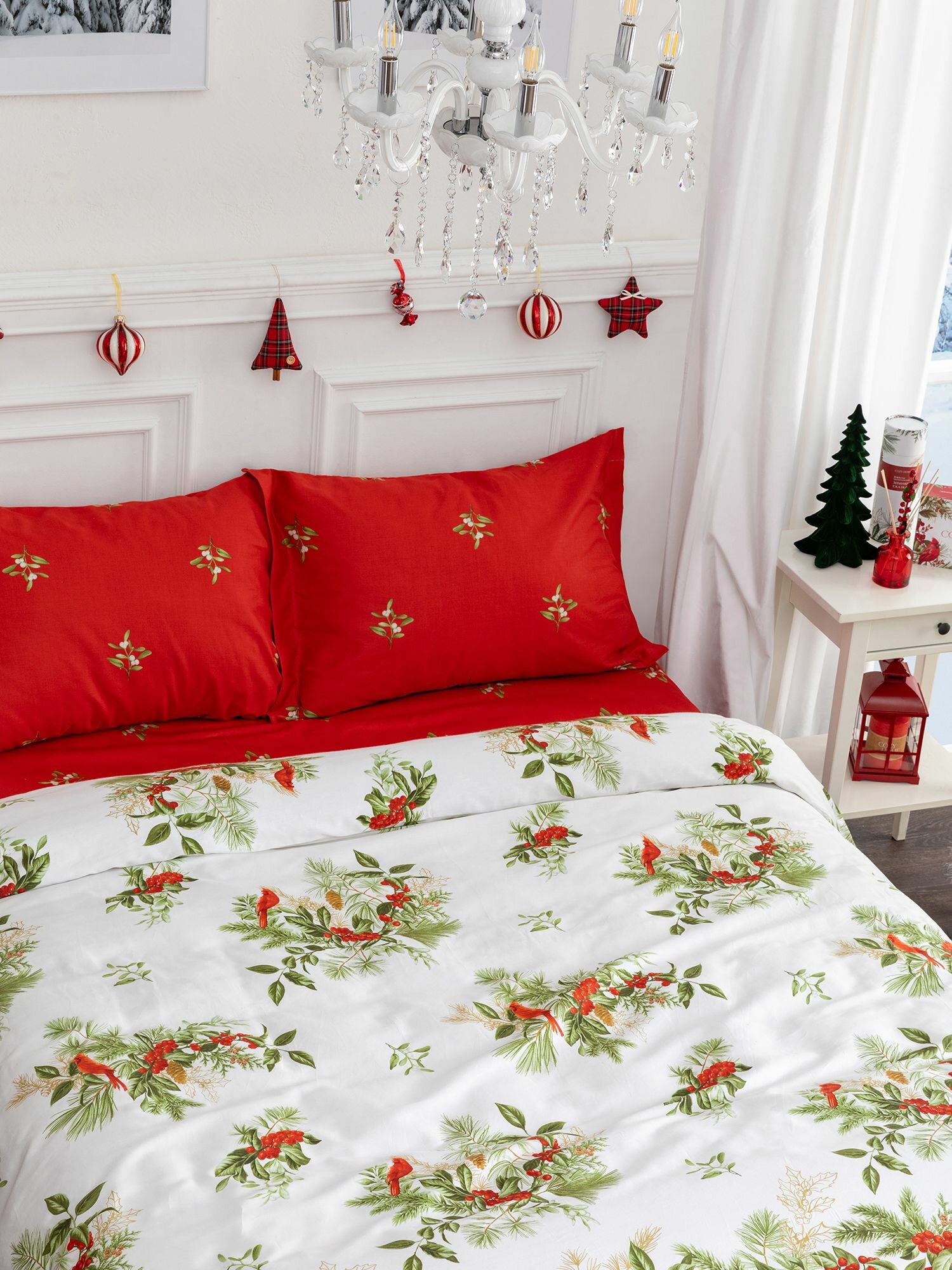 Cozy Home, Постельное белье евро сатин, 2 нав. 50х70, Winter tale, Wonderful Time