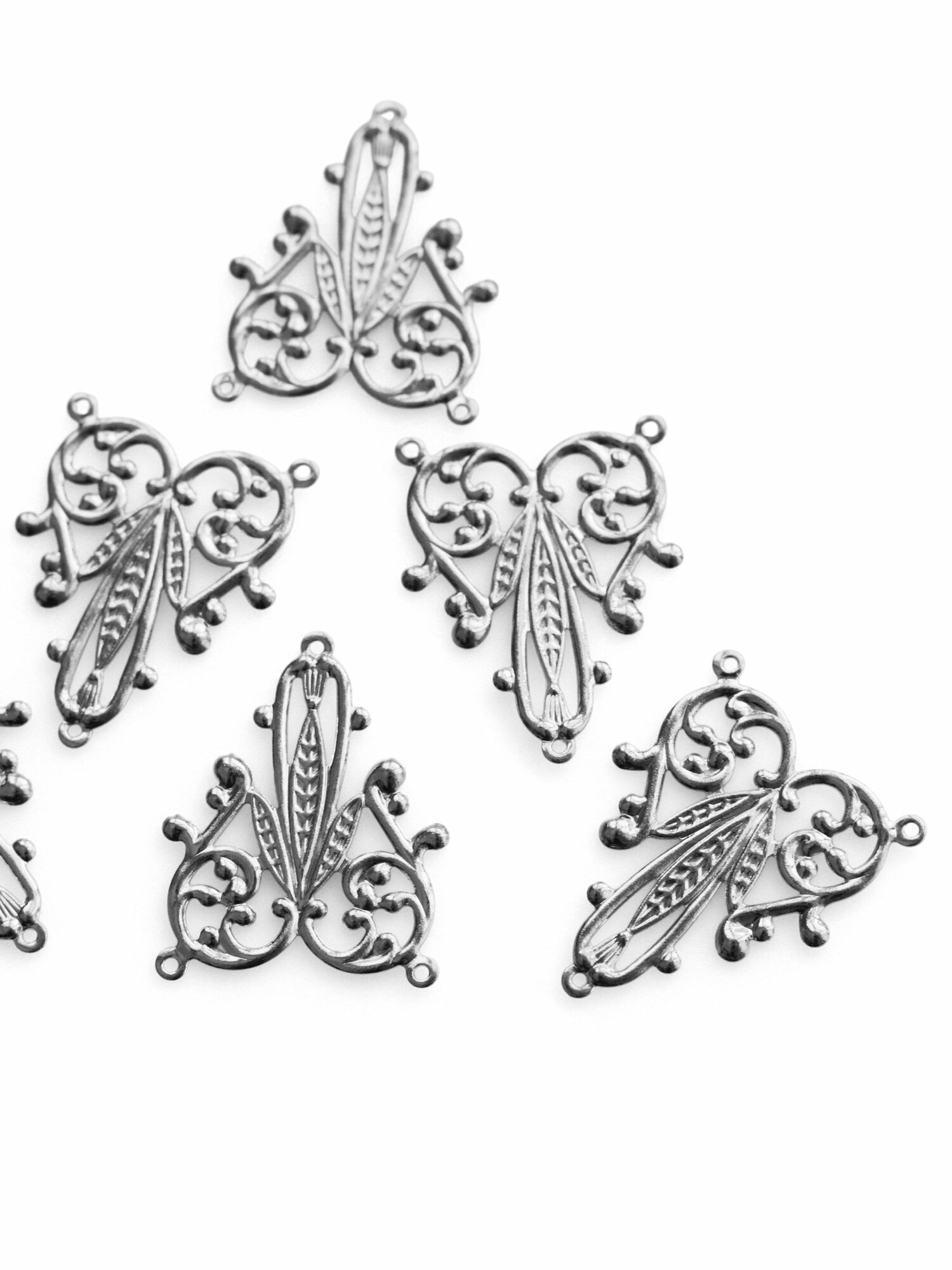 Коннектор для бижутерии 5 шт. / фурнитура для украшений, цвет платина, 29x22.5x0.8 мм