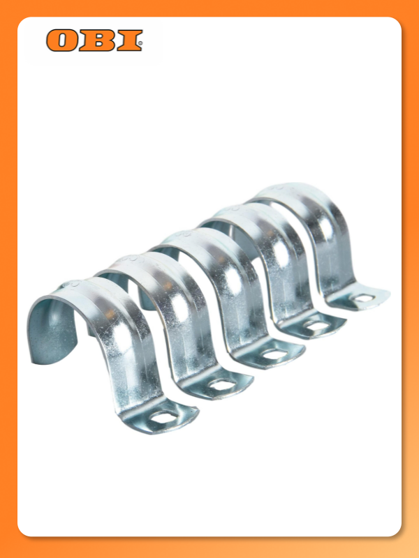 Скоба Ecoplast  нержавеющая сталь  оцинкованная  для трубы 35мм  5шт