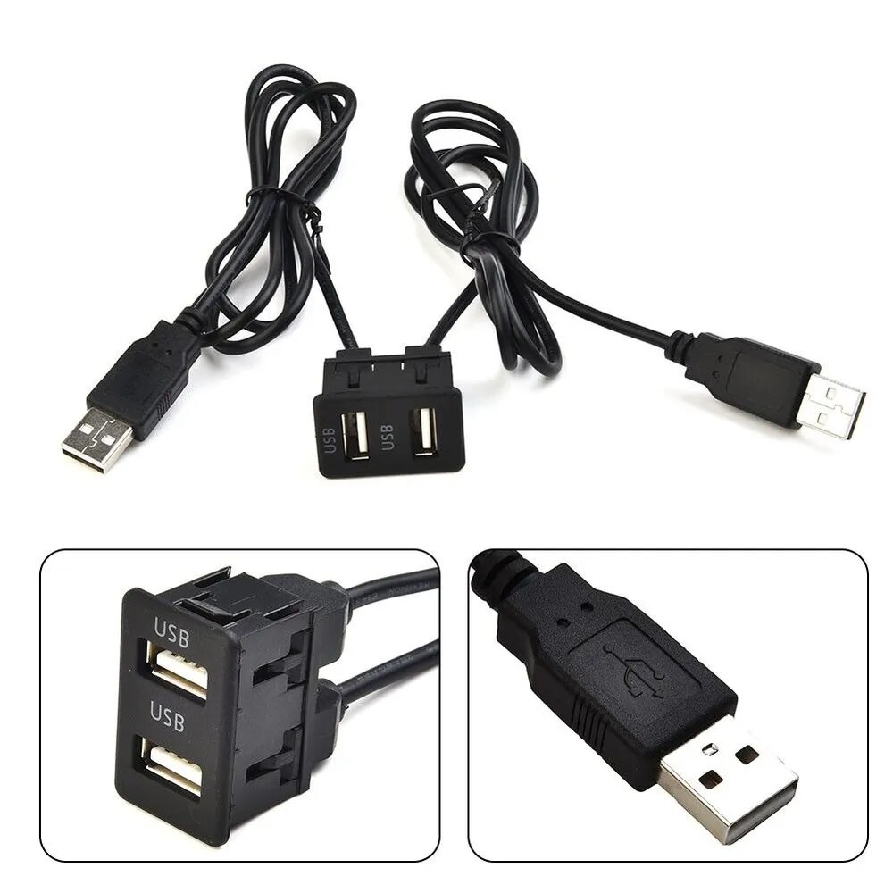 OZ-TNEA 100 см автомобильная панель с USB-портом для скрытого монтажа, двойной USB-кабель-адаптер