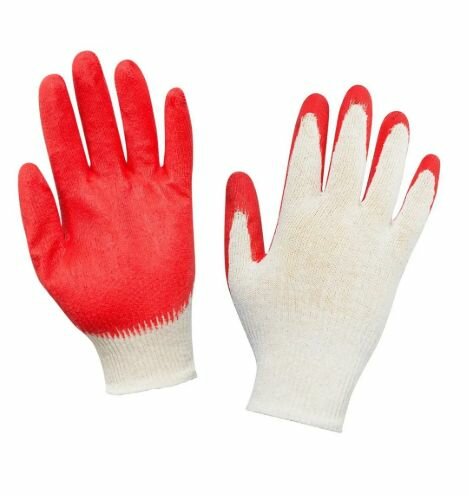 Перчатки хлопчатобумажные 13 класс обливные размер 8/M, 5 пар