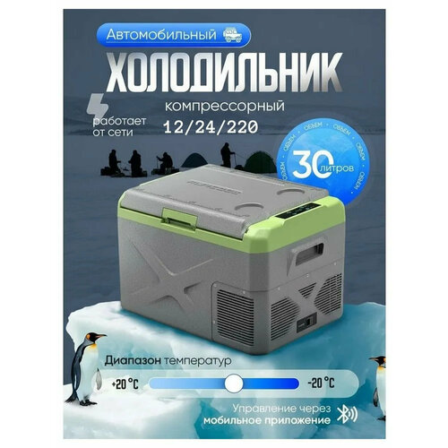 фото Автомобильный холодильник компрессорный 12/24/220 alpicool x30, холодильник в машину 30 литров