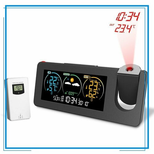 Метеостанция Часы С Проекцией На Потолок И Погодой 2600₽