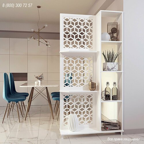 Стеллаж перегородка для зонирования комнаты Логика