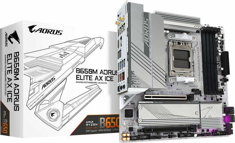 Материнская плата GigaByte B650M A ELITE AX ICE
